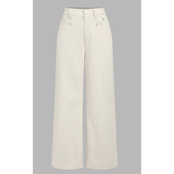 Cider Women’s Small White Denim High Waist Wide Leg Jeans - Picture 2 of 10